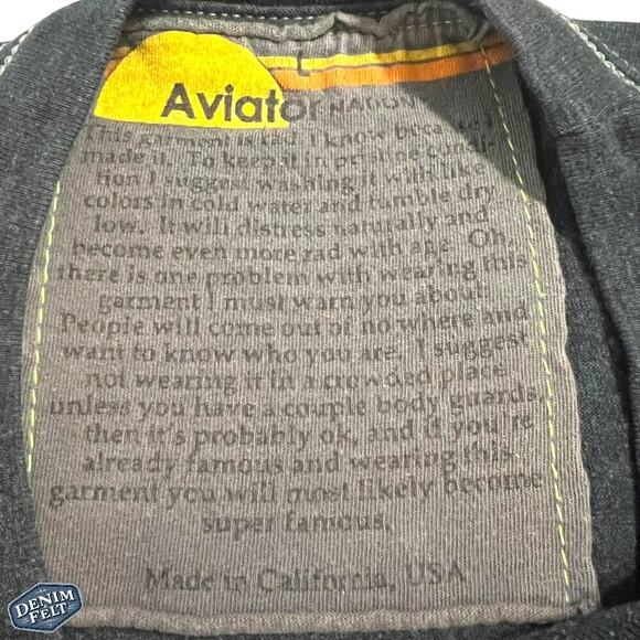 AVIATOR NATION Women’s Charcoal ASPEN CO  BOYFRIEND Crop Graphic TEE/T-Shirt - Picture 10 of 15